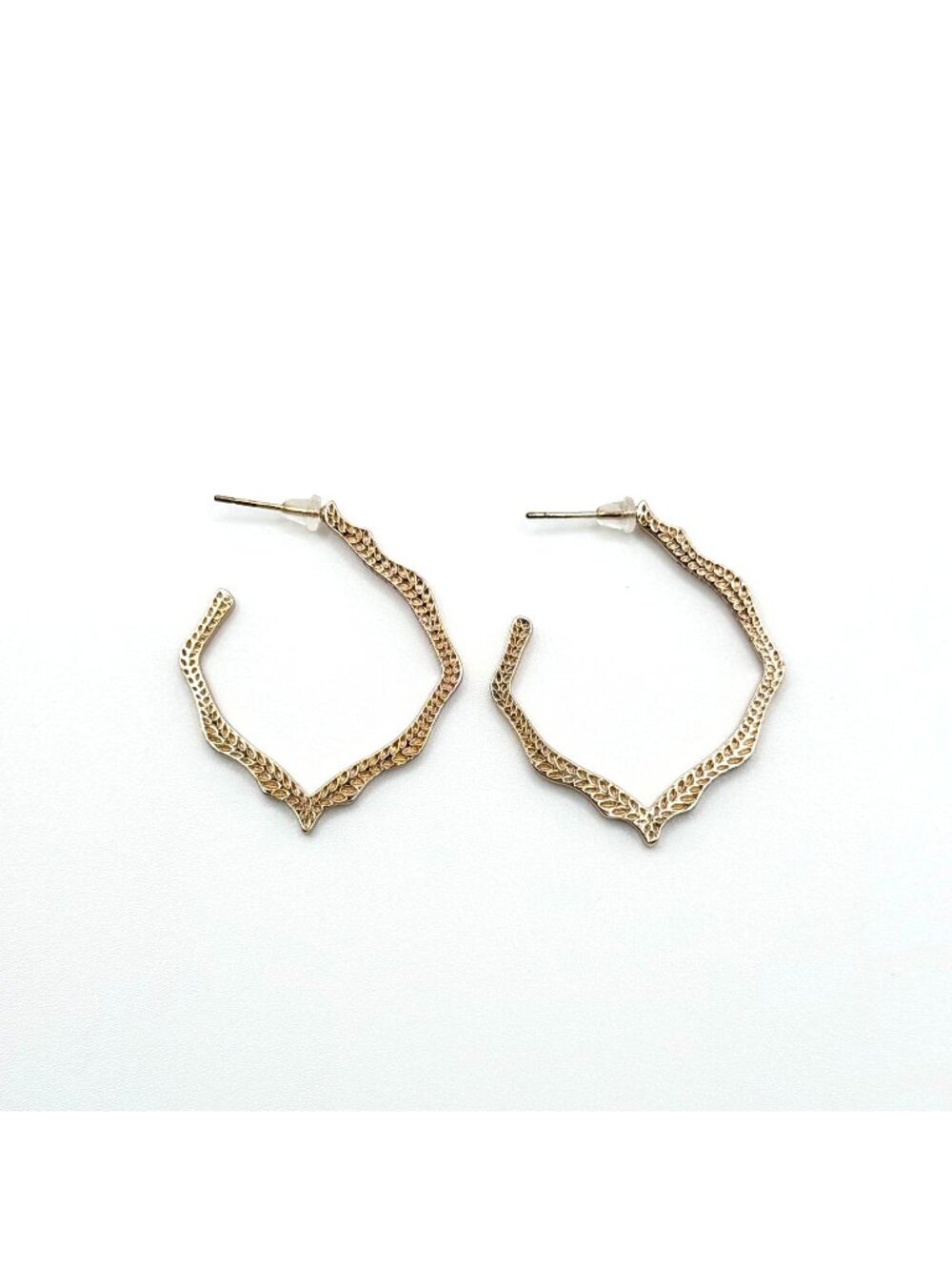 Kendra Scott Miku Hoop Earrings In Rose Gold Textured Design